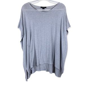 Forever 21 Size Medium Loose Fitting Strip Scoop Neck Short Sleeve Top